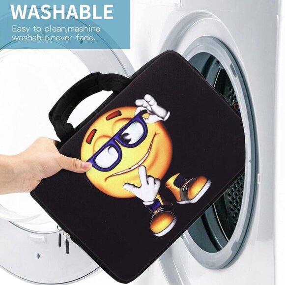 iColor Laptop Neoprene Handle Bag Computer Tablet Protect Case School Emoji Face - Picture 6 of 12